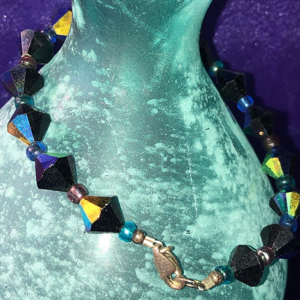 Vintage Cobalt Blue glass bead bracelet